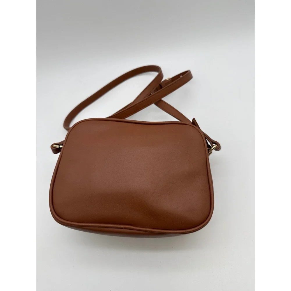 Ted Baker London Brown Leather Crossbody Bag Gold Hardware Camera Bag NWT